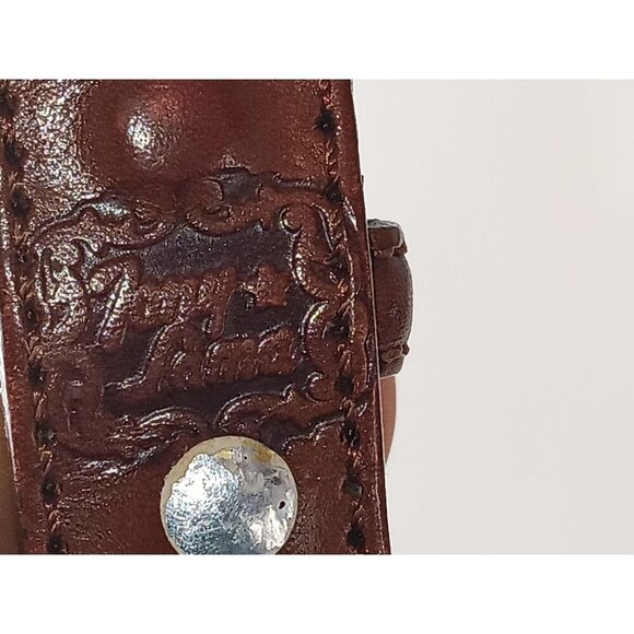 Tony Lama Men's Leather Multicolor Embroidered Belt 9307L - Picture 3 of 6